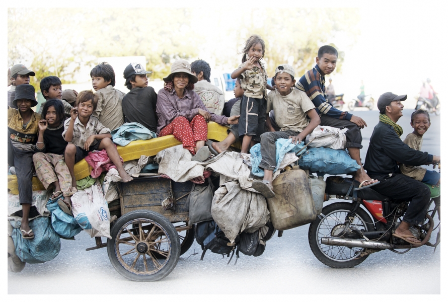 People with nothing... smiling.  Imagine that.  Phnom Penh,  Cambodia