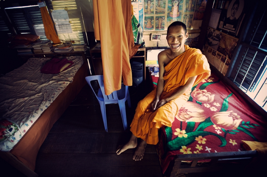 A glimpse into the life of a Cambodian Monk in training,  Phnom Penh